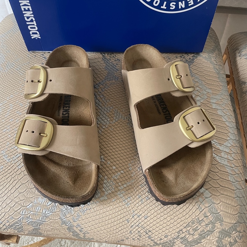 Birkenstock Big Buckle Sandals with Gold Accents - Picture 3 of 8